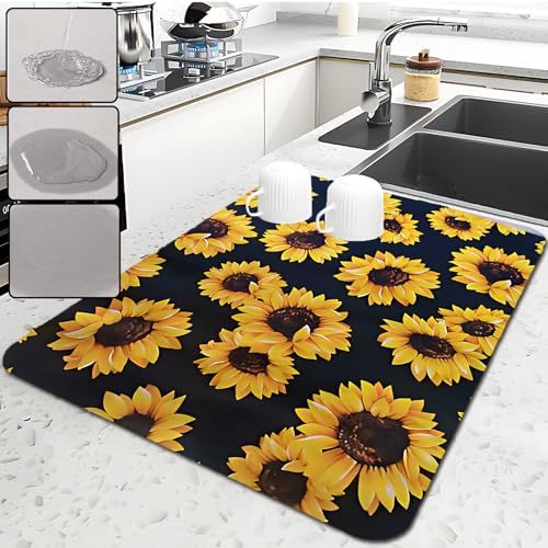 Sunflower Dish Drying Mat