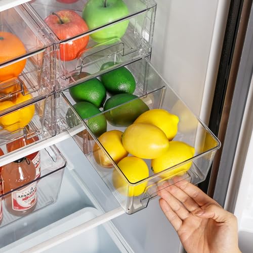 8 Pack Stackable Clear Drawer with Dividers (8 Count)