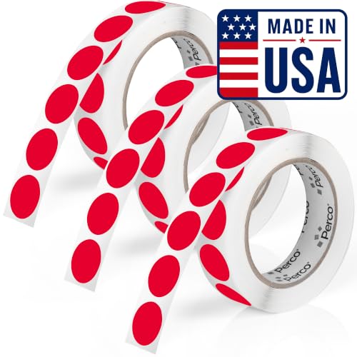 Red Perforated Round Circle Dot Sticker 1 (3 Count)