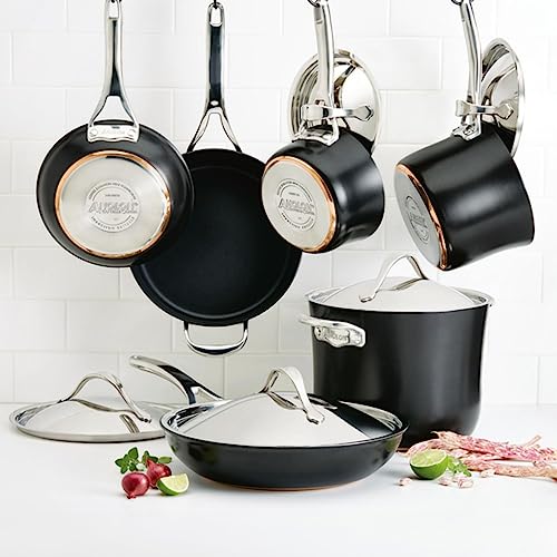 83874 Nouvelle Copper Hard Anodized Nonstick Cookware Set