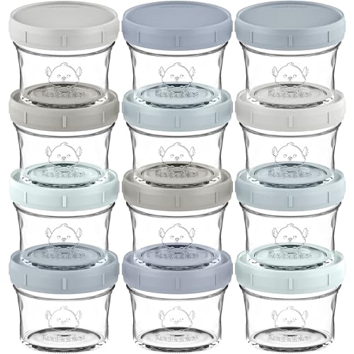 12pk 4oz Glass Baby Food Containers with Lids (12 Count)