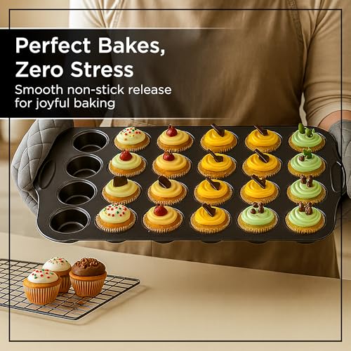 Mini Muffin Pan 24 Cup Set of 2 (2 Count)