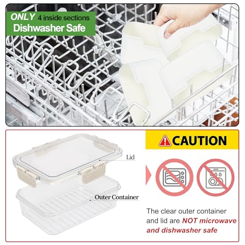 4 Compartment Snackle Box Container with Lid