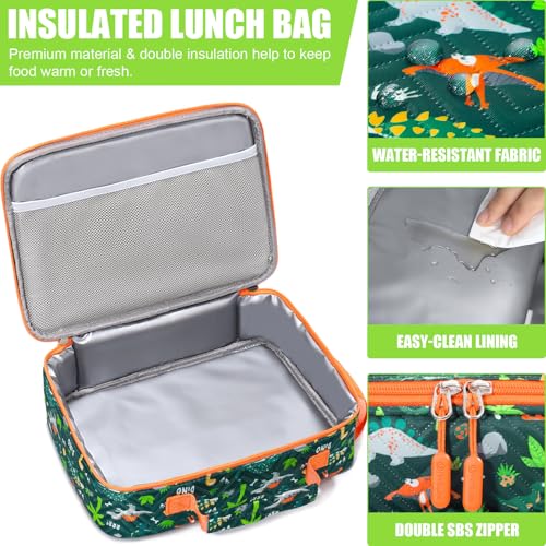 Kids Bento Lunch Box with Toddler Insulated Water Bottle Lunch Bag (7 Count)