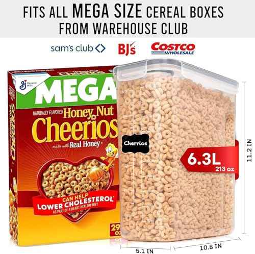 2 Pack (6.3L / 213OZ) EXTRA Large Airtight Food Storage Cereal Containers for Bulk Food Storage BPA-Free Plastic Container, Pantry Organization and Canister for Rice, Pasta, Sugar & Flour (2 Count)