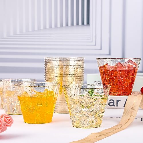200 Pcs Gold Plastic Cups