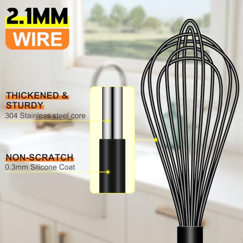 4 Pieces Silicone Whisks Set