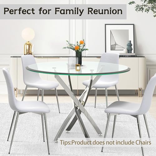 36" Round Glass Dining Table Set for 4 (5 Count)