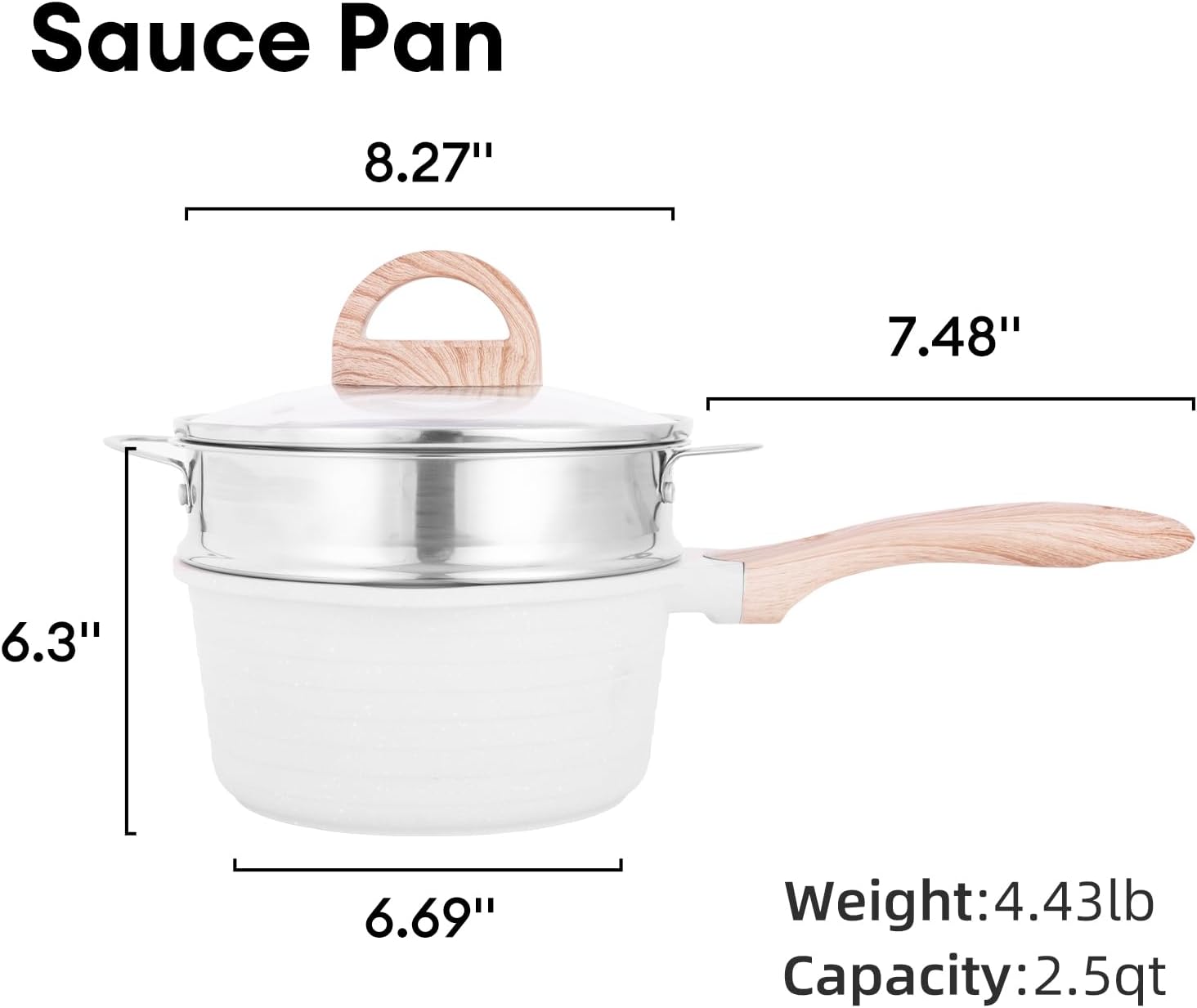 JEETEE 2.5 Quart Saucepan with Steamer Basket, Small Sauce Pot with Lid，Nonstick Coating with Pour Spout, Induction Compatible Cookware Sauce Pan for Cooking, PFOA/PFOS Free - Culinary Roots