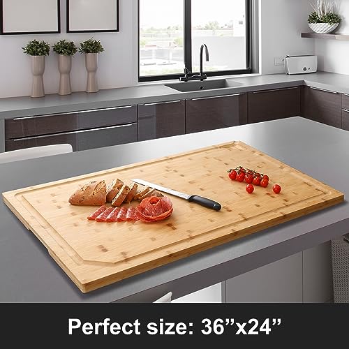 36 x 24 Extra Large Bamboo Cutting Board for Kitchen