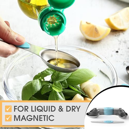 Stainless Steel 8 Magnetic Measuring Spoons (2 Count)