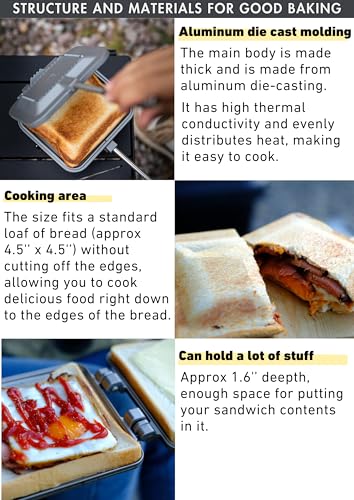 Sandwich Maker Hot Sand Single Burner Gas Fire Open Fire Compact Aluminum TT