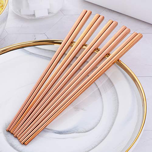 5 Pair Stainless Steel Chopsticks
