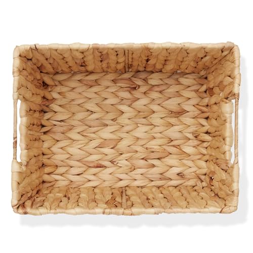 Set of 4 Water Hyacinth Storage Baskets with Handles (4 Count)