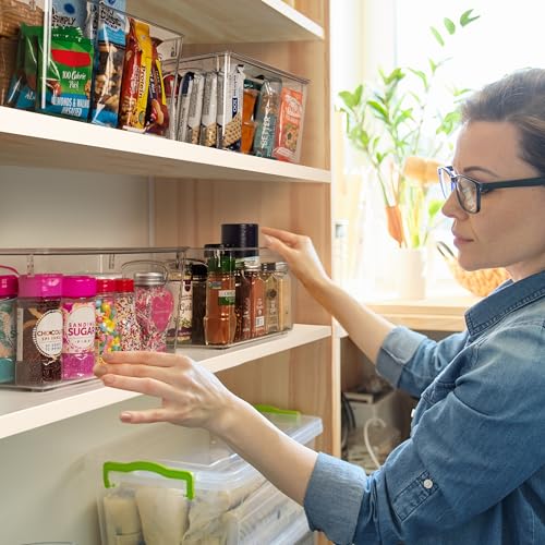 Pantry Storage Bins with Lids for Kitchen & Fridge (8 Count)