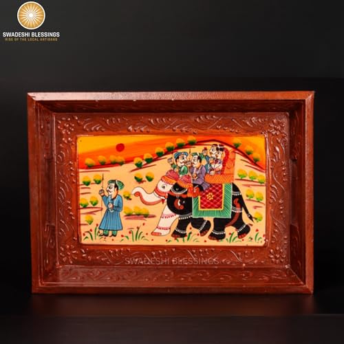 Hand Painted Wooden Serving Tray Set of 3 (3 Count)