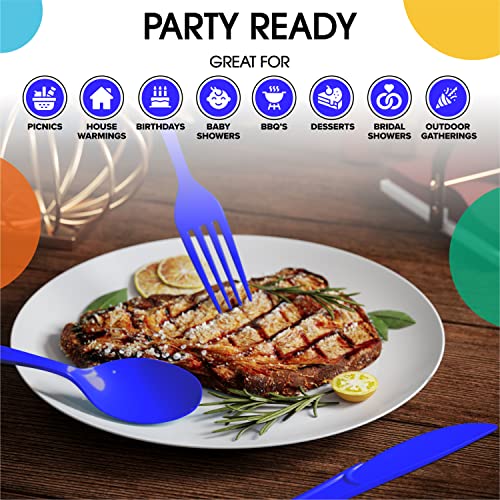 Party Solids 200 Pcs Plastic Silverware (200 Count)