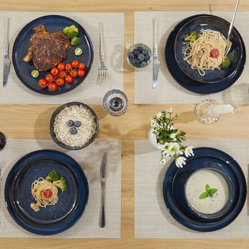 24 Pieces Dinnerware Set for 6 with Pasta Bowls
