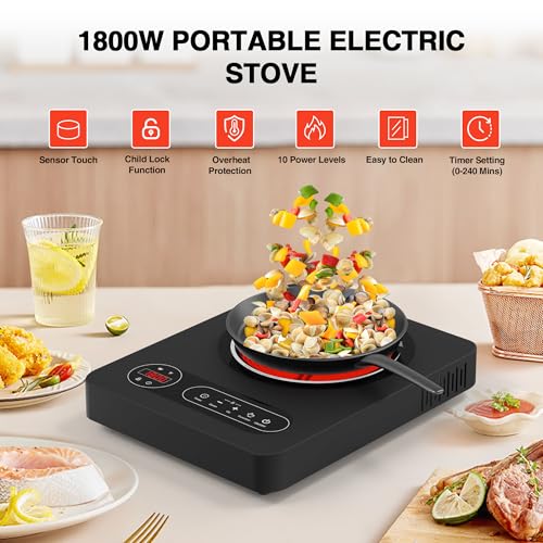 Single Burner Electric Cooktop 1800W