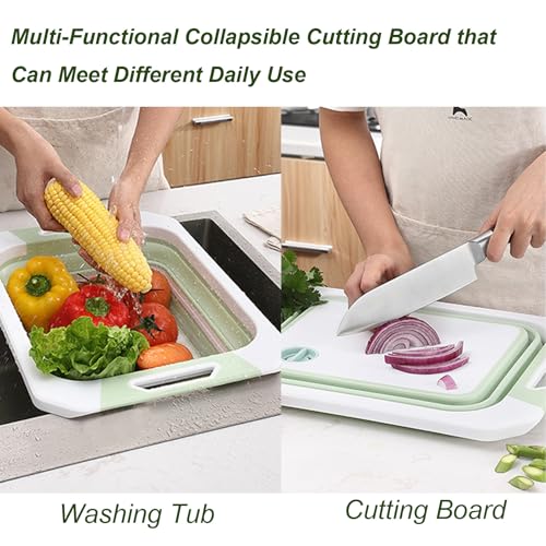 Camping Collapsible Cutting Board Dish Basin BBQ Prep Tub Camp Sink Dish Washing Station Multifunctional Storage Basket