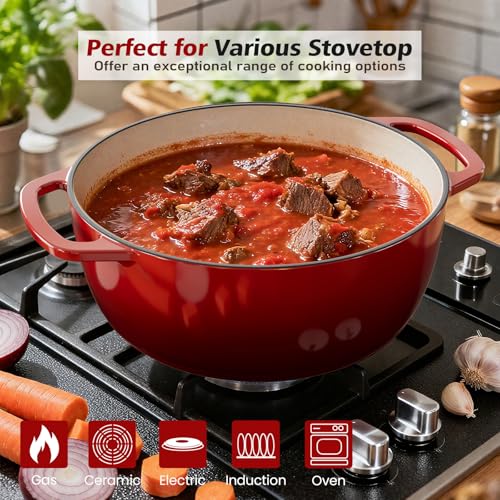 6QT Enameled Cast Iron Dutch Oven with Lid