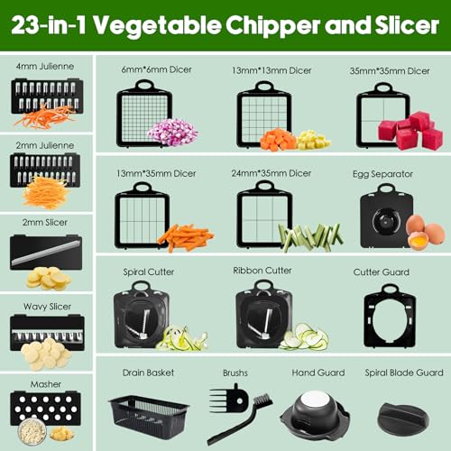 Multi 23-in-1 Pro Vegetable Chopper & Mandoline Slicer, 10 Blade-in-1 (23 Count)