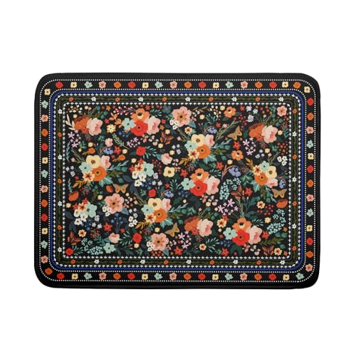 Floral Microfiber Dish Drying Mat Large Absorbent Dish Drainer Rack Pad for Kitchen Counter