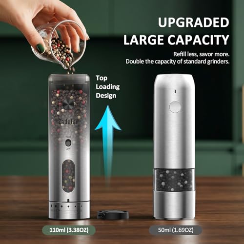 Electric Salt and Pepper Grinder Set with Charging Base (2 Count)