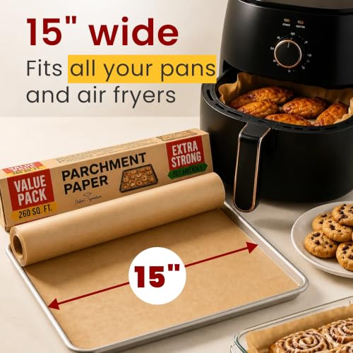 Unbleached Parchment Paper Roll with Cutter (260 Sq Ft)