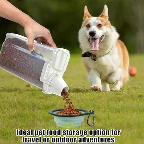 2 Pack 3 Lbs Pet Dog Cat Bird Seed Food Storage Containers for Travel Beige (2 Count)