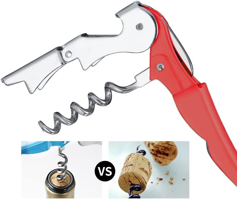 Professional Waiter Corkscrew Wine Openers Set, Heavy Duty Stainless Steel Hinges Wine Key for Restaurant Waiters, Sommelier, Bartenders