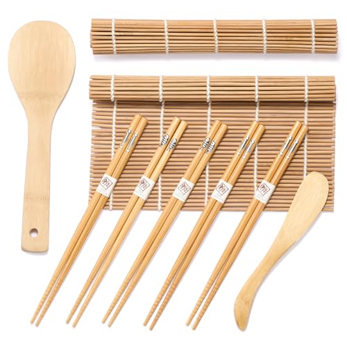 Bamboo Sushi Making Kit 9 in 1 for Sushi Beginners