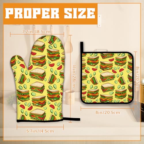 Cute Sandwich Oven Mitts and Pot Holders (4 Count)