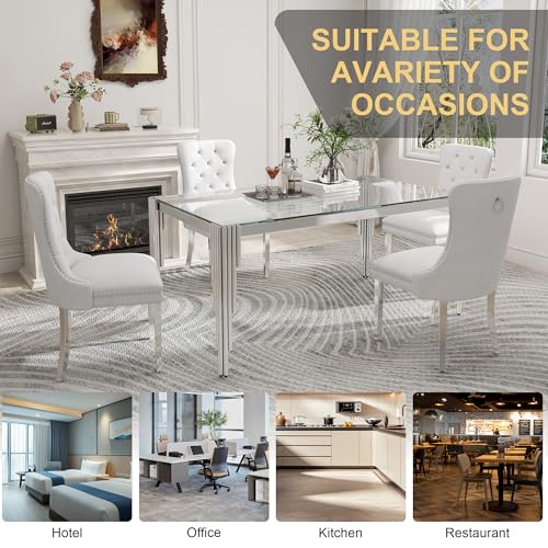 63'' Modern Glass Dining Table for 4