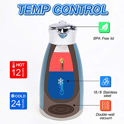 61oz Coffee Carafe Airpot Insulated Coffee Urn Stainless Steel Vacuum Thermal Pot Flask for Coffee