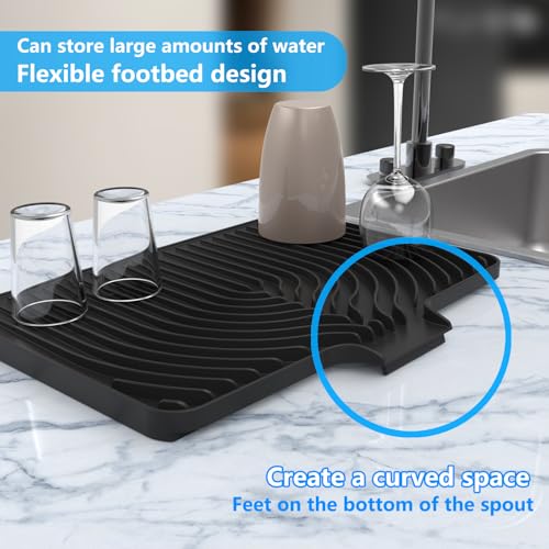 Dish Drying Mat for sink with a bulged edge