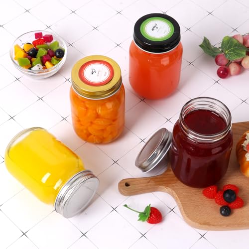 Glass Mason Jars 16 oz (16 Fl Oz)