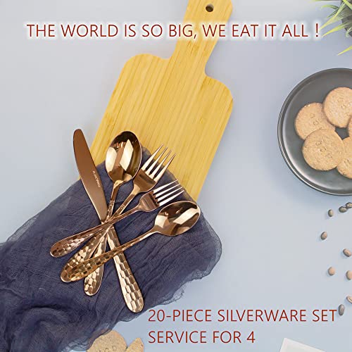 Hammered Silverware Set 20