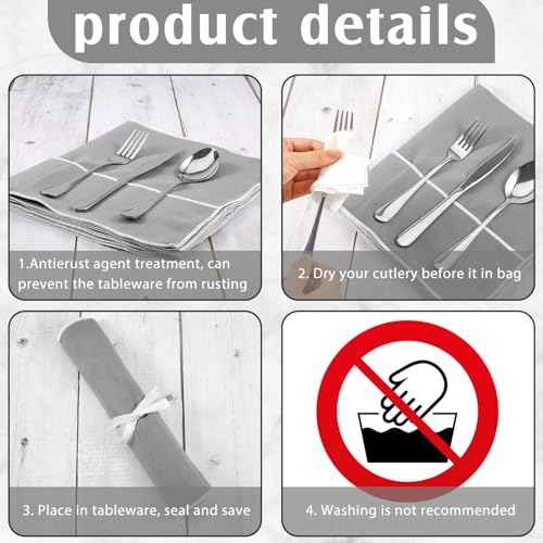 12 Pcs Anti Tarnish Silverware Storage Bags Felt (13 Count)