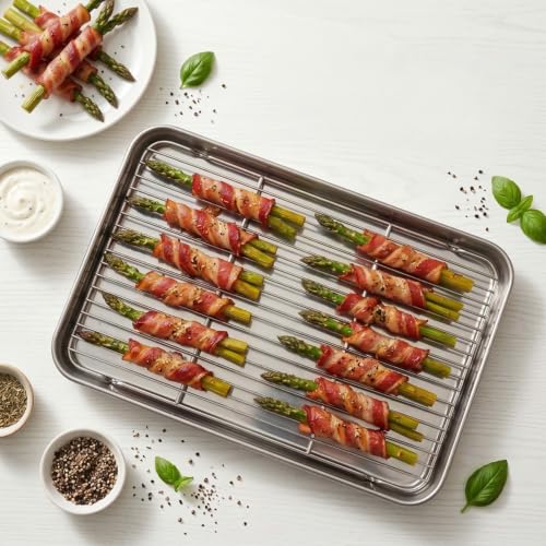 18x13 Inch Stainless Steel Baking Half Sheet with Wire Cooling Rack (2 Count)