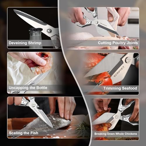 Kitchen Scissors Set for Food with Sharp Bone