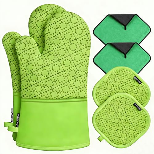 Oven Mitts and Pot Holders Sets 6pcs (6 Count)