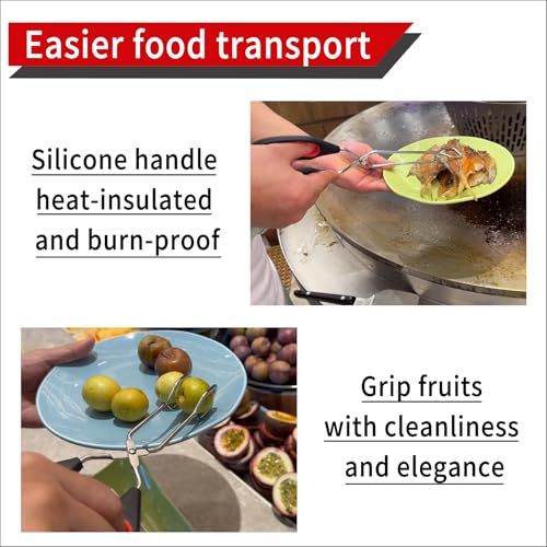 2 Pcs Stainless Steel Scissor Tongs