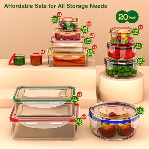 40 PCS Food Storage Containers with Lids (50 Count)