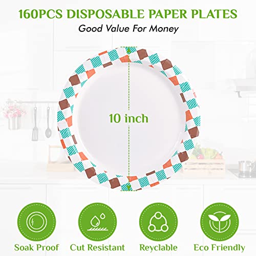 160 Paper 10 Inch Paper Plates (160 Count)