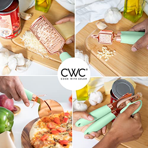 Kitchen Gadget Set Copper Plated Stainless Steel Utensils with Soft Touch Handles (7 Count)