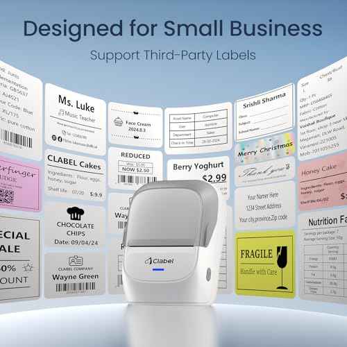 Thermal Label Maker Machine 221B Mini Portable Label Printer Thermal Labeling Printing Machine Sticker Bluetooth Label Printer Barcode Inkless Labelmaker for Price Logo Clothing