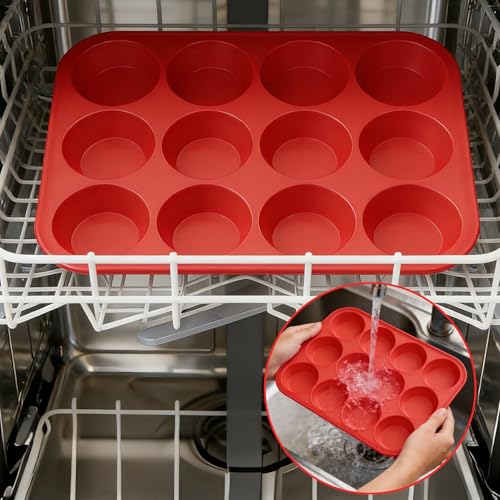 2Pack Silicone Muffin Pans with Metal Reinforced Frame (2 Count)