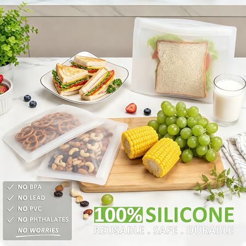 Reusable Sandwich Bags & Snack Bags Set (8 Count)