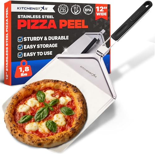12 Inch Stainless Steel Pizza Peel with Folding Handle